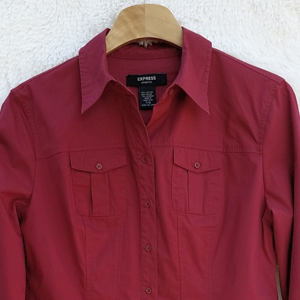 Vintage Express Woman’s Size 7/8 Long Sleeve Button Up Shirt - Picture 2 of 16